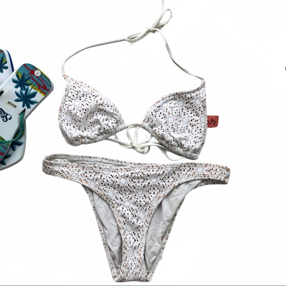 Lucy Love White Bikini Swimsuit,L